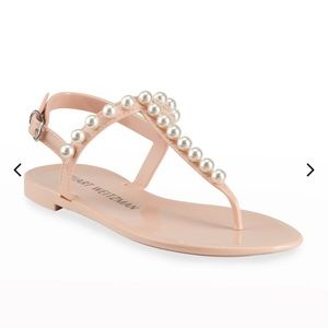 Stuart Weitzman Pink Pearl Embellished Sandals